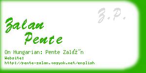 zalan pente business card